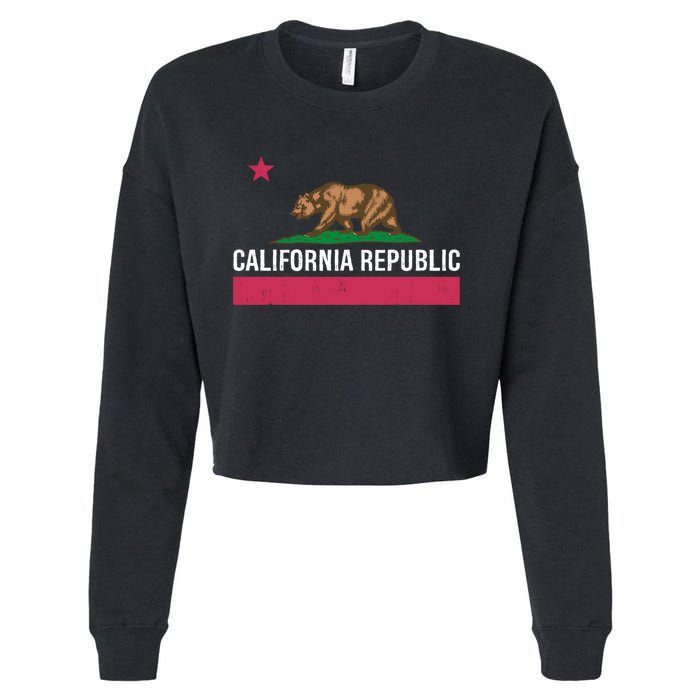 California Republic State Flag Funny Cropped Pullover Crew