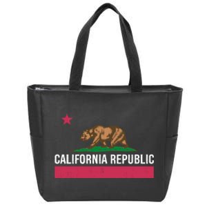 California Republic State Flag Funny Zip Tote Bag