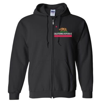 California Republic State Flag Funny Full Zip Hoodie