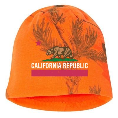 California Republic State Flag Funny Kati - Camo Knit Beanie