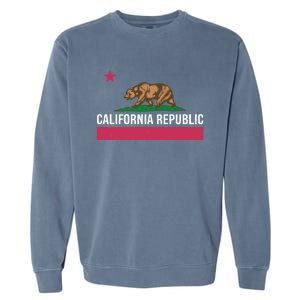 California Republic State Flag Funny Garment-Dyed Sweatshirt