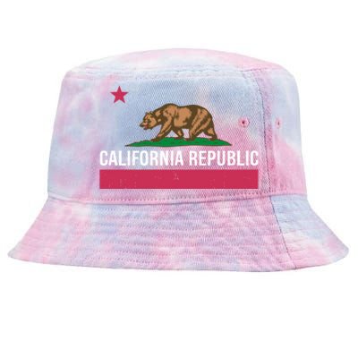 California Republic State Flag Funny Tie-Dyed Bucket Hat