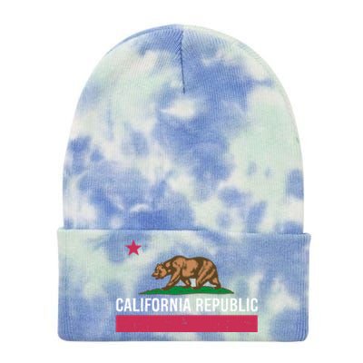 California Republic State Flag Funny Tie Dye 12in Knit Beanie