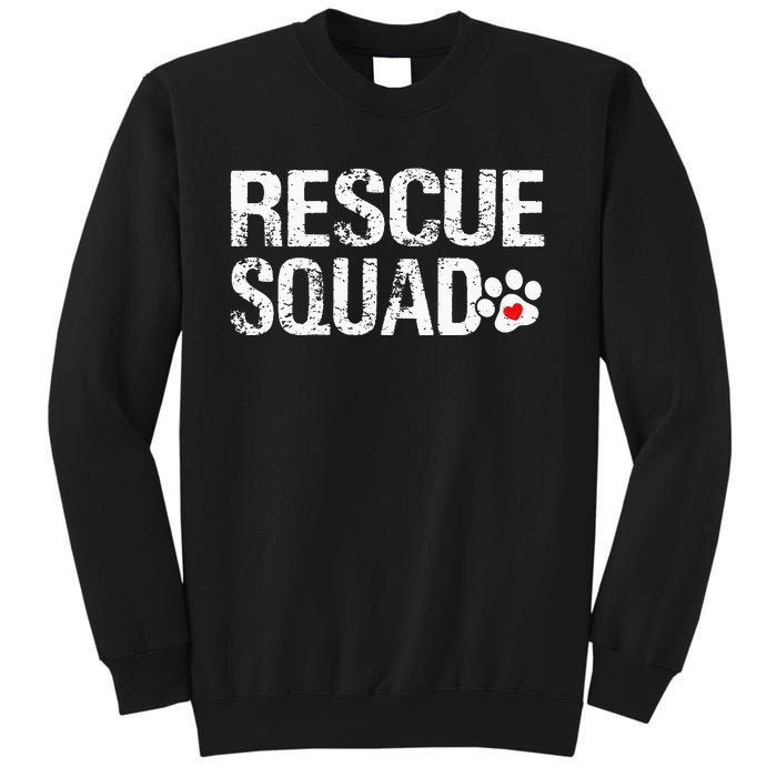 Cute Rescue Squad Distressed Animals Dog Cat Paw Heart Sweatshirt