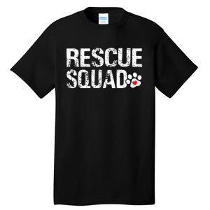 Cute Rescue Squad Distressed Animals Dog Cat Paw Heart Tall T-Shirt