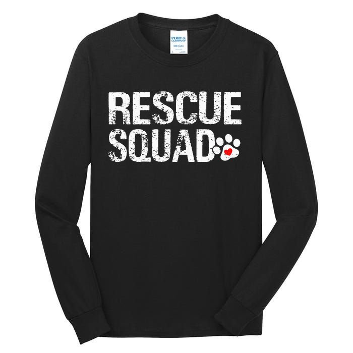 Cute Rescue Squad Distressed Animals Dog Cat Paw Heart Tall Long Sleeve T-Shirt