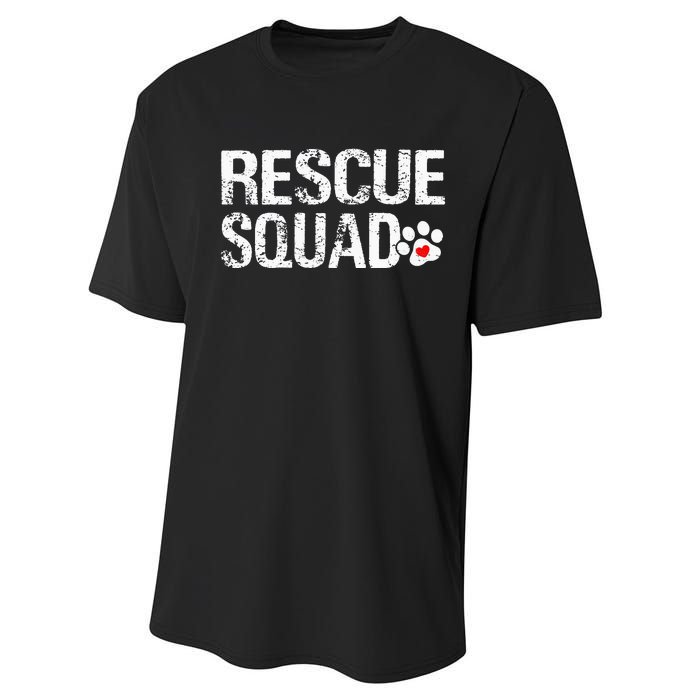 Cute Rescue Squad Distressed Animals Dog Cat Paw Heart Performance Sprint T-Shirt