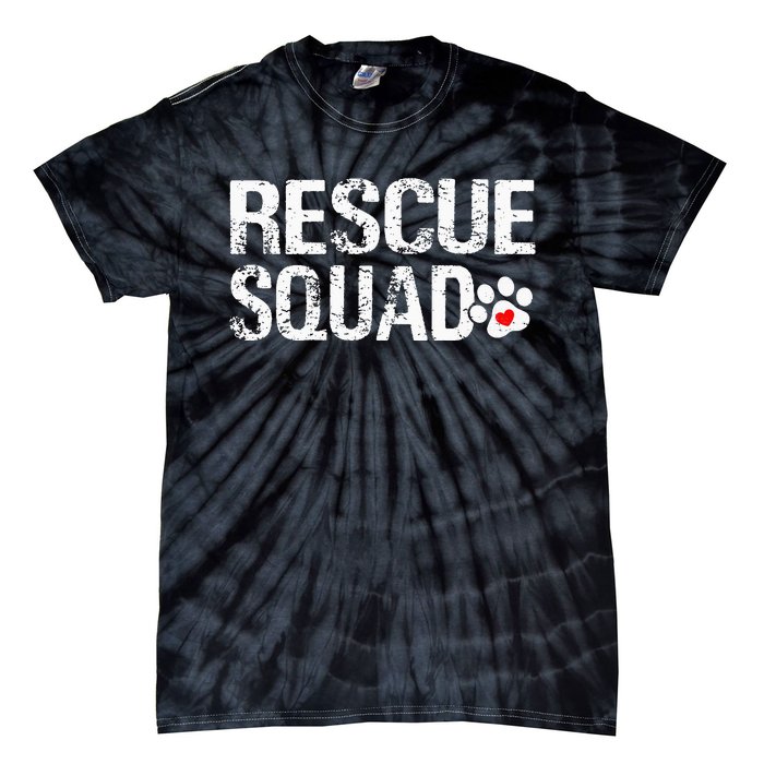 Cute Rescue Squad Distressed Animals Dog Cat Paw Heart Tie-Dye T-Shirt