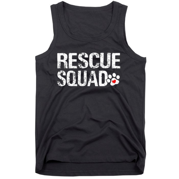 Cute Rescue Squad Distressed Animals Dog Cat Paw Heart Tank Top