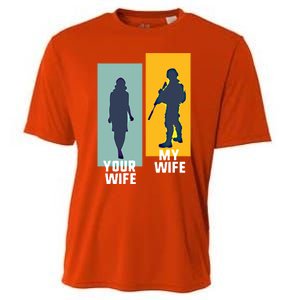 Cool Retro Soldier Military And Army Your Wife My Wife Gift Cooling Performance Crew T-Shirt