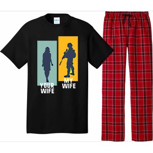 Cool Retro Soldier Military And Army Your Wife My Wife Gift Pajama Set