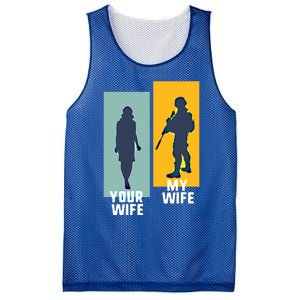 Cool Retro Soldier Military And Army Your Wife My Wife Gift Mesh Reversible Basketball Jersey Tank