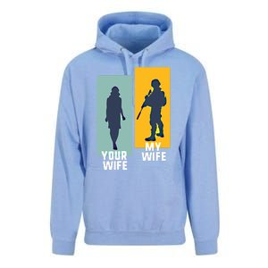 Cool Retro Soldier Military And Army Your Wife My Wife Gift Unisex Surf Hoodie