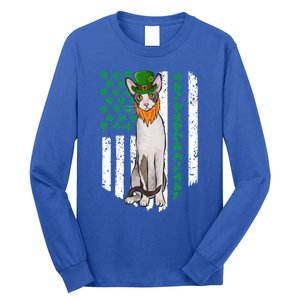 Cornish Rex St Patricks Day Irish American Flag Gift Long Sleeve Shirt