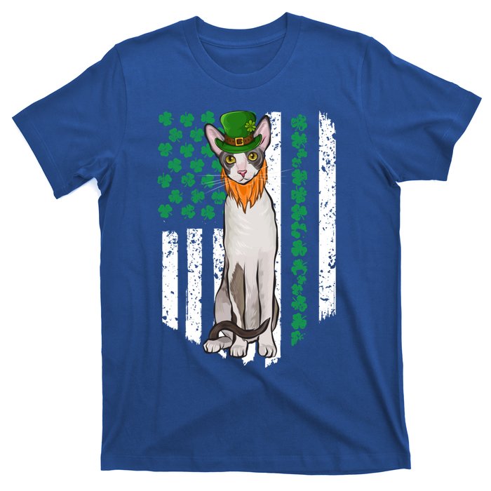 Cornish Rex St Patricks Day Irish American Flag Gift T-Shirt