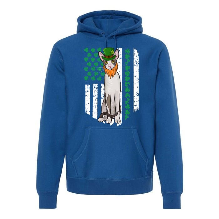 Cornish Rex St Patricks Day Irish American Flag Gift Premium Hoodie