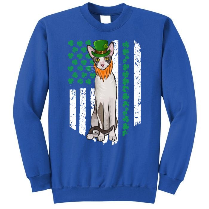 Cornish Rex St Patricks Day Irish American Flag Gift Tall Sweatshirt