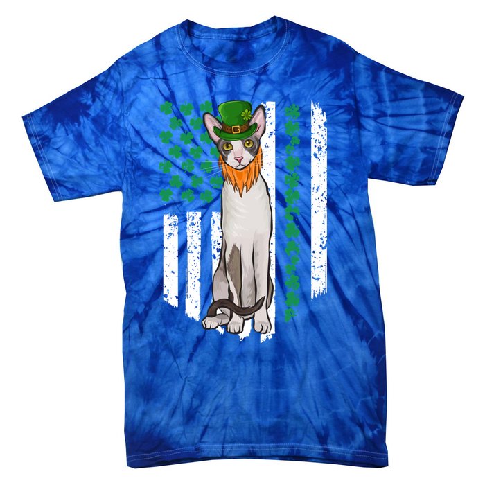 Cornish Rex St Patricks Day Irish American Flag Gift Tie-Dye T-Shirt