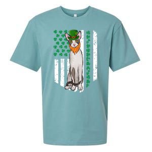 Cornish Rex St Patricks Day Irish American Flag Gift Sueded Cloud Jersey T-Shirt