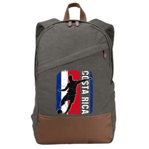 Costa Rican Soccer Team Costa Rica Flag Jersey Football Fans Cotton Canvas Backpack