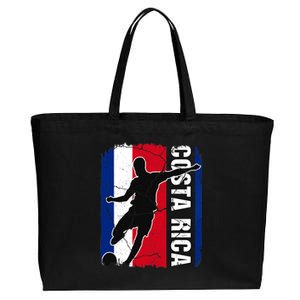 Costa Rican Soccer Team Costa Rica Flag Jersey Football Fans Cotton Canvas Jumbo Tote