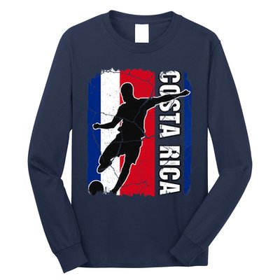 Costa Rican Soccer Team Costa Rica Flag Jersey Football Fans Long Sleeve Shirt