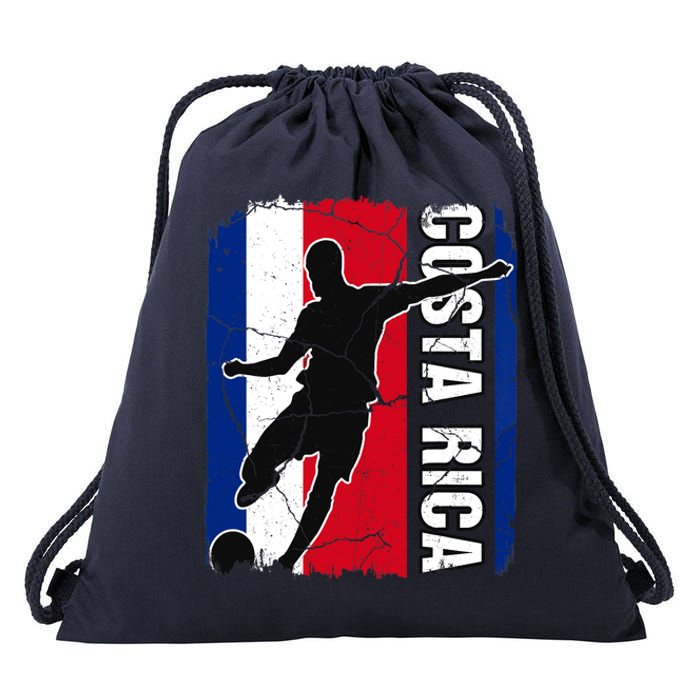 Costa Rican Soccer Team Costa Rica Flag Jersey Football Fans Drawstring Bag