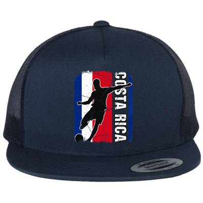 Costa Rican Soccer Team Costa Rica Flag Jersey Football Fans Flat Bill Trucker Hat