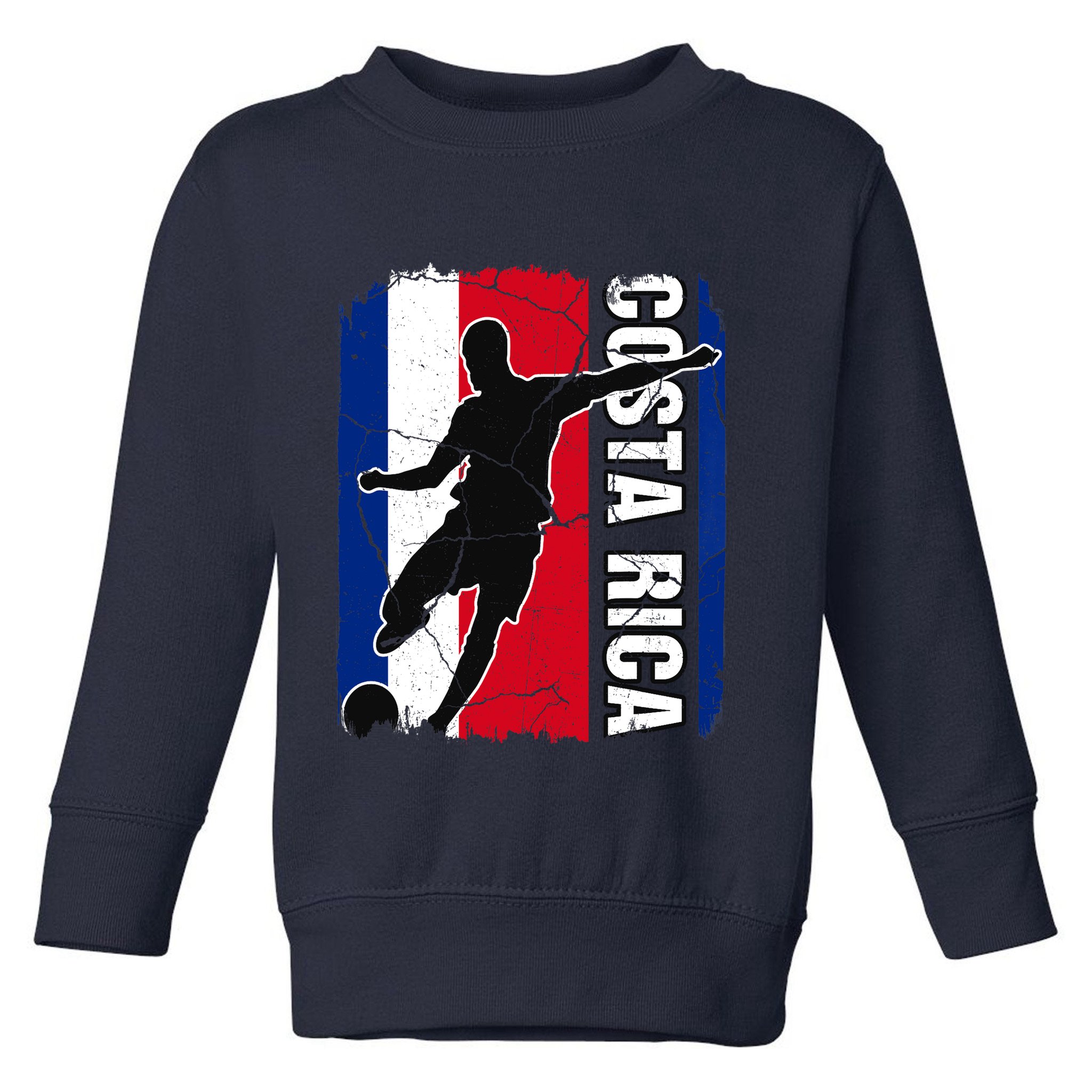 Costa Rican Soccer Team Costa Rica Flag Jersey Football Fans Toddler Sweatshirt