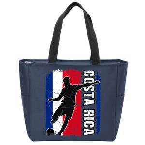 Costa Rican Soccer Team Costa Rica Flag Jersey Football Fans Zip Tote Bag