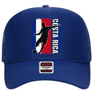 Costa Rican Soccer Team Costa Rica Flag Jersey Football Fans High Crown Mesh Back Trucker Hat