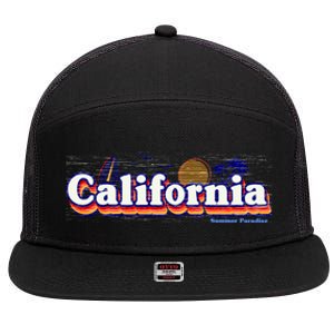 California Retro Summer Paradise 7 Panel Mesh Trucker Snapback Hat