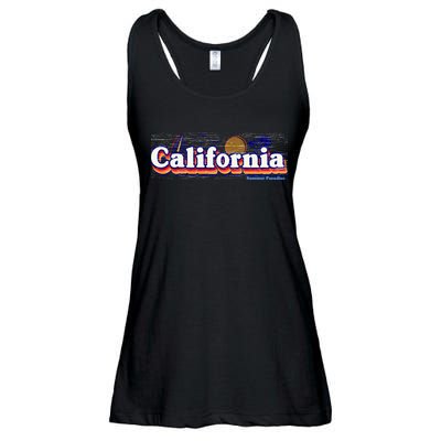 California Retro Summer Paradise Ladies Essential Flowy Tank