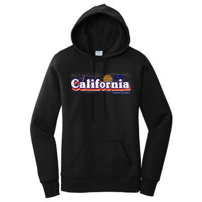 California Retro Summer Paradise Women's Pullover Hoodie