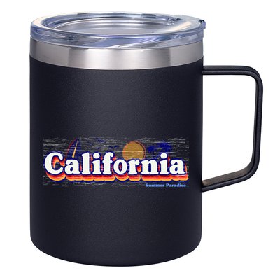 California Retro Summer Paradise 12oz Stainless Steel Coffee Mug