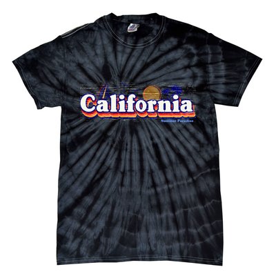 California Retro Summer Paradise Tie-Dye T-Shirt