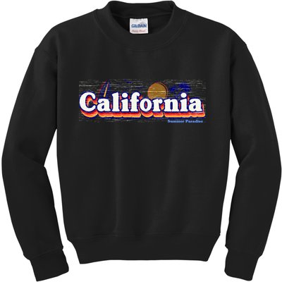 California Retro Summer Paradise Kids Sweatshirt