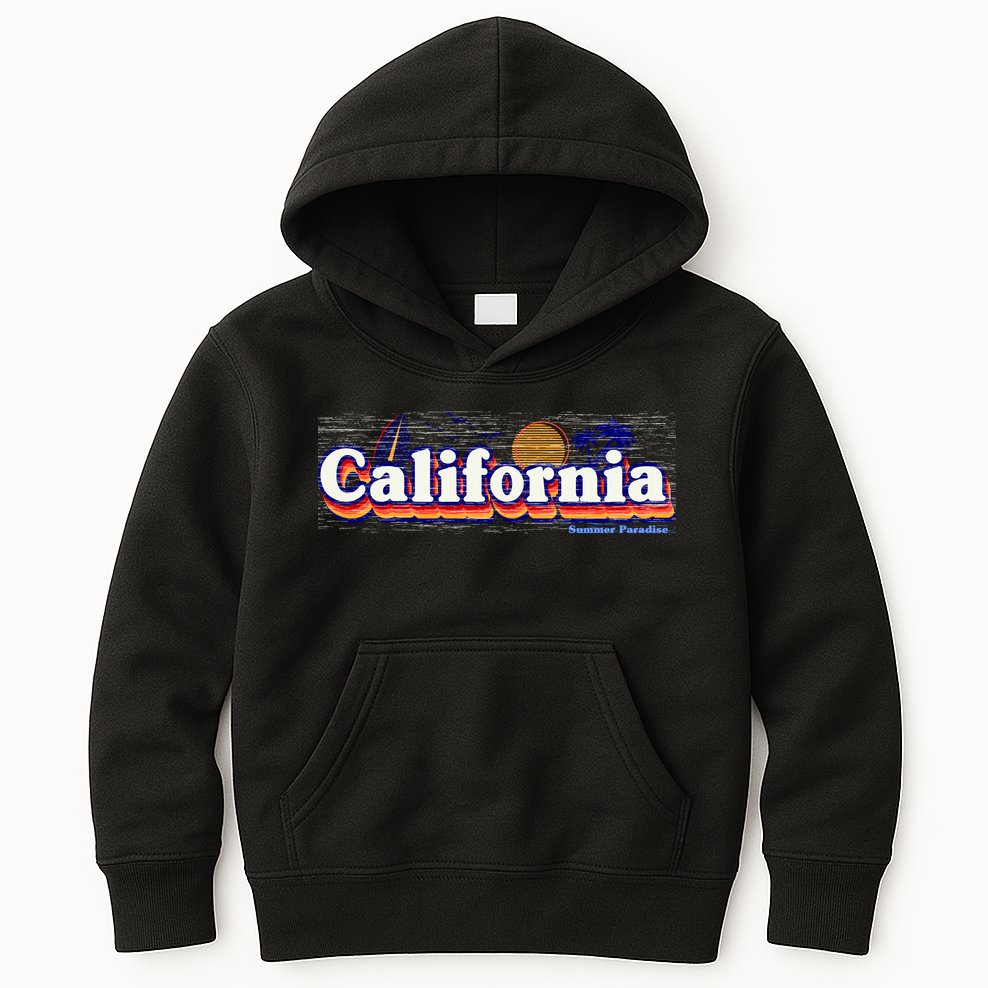 California Retro Summer Paradise Kids Hoodie