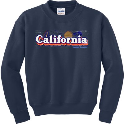 California Retro Summer Paradise Kids Sweatshirt