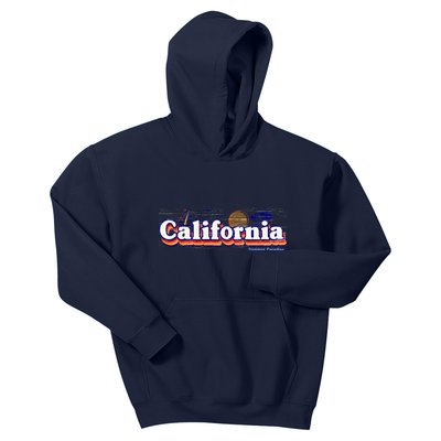 California Retro Summer Paradise Kids Hoodie