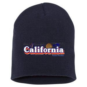 California Retro Summer Paradise Short Acrylic Beanie