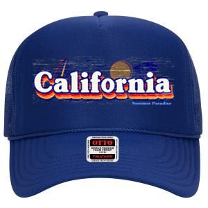 California Retro Summer Paradise High Crown Mesh Back Trucker Hat