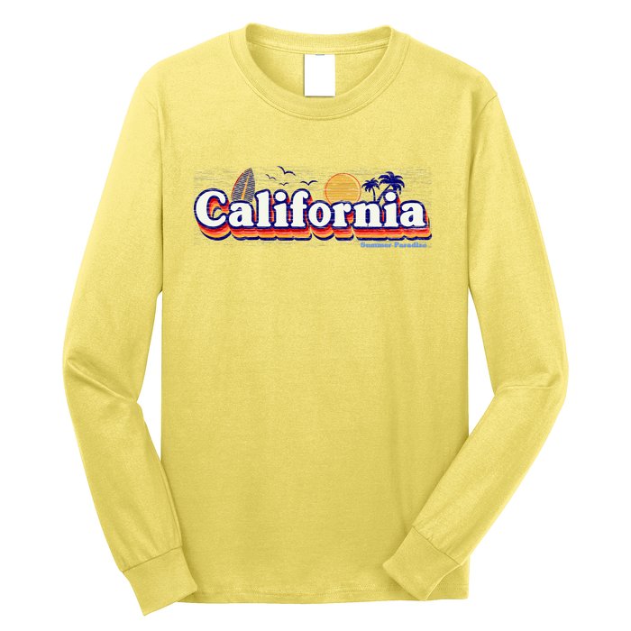 California Retro Summer Paradise Long Sleeve Shirt