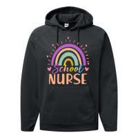 Cute Rainbow School Nurse Performance Fleece Hoodie