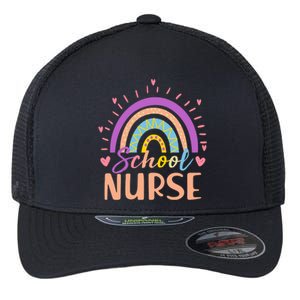 Cute Rainbow School Nurse Flexfit Unipanel Trucker Cap