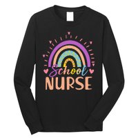 Cute Rainbow School Nurse Long Sleeve Shirt