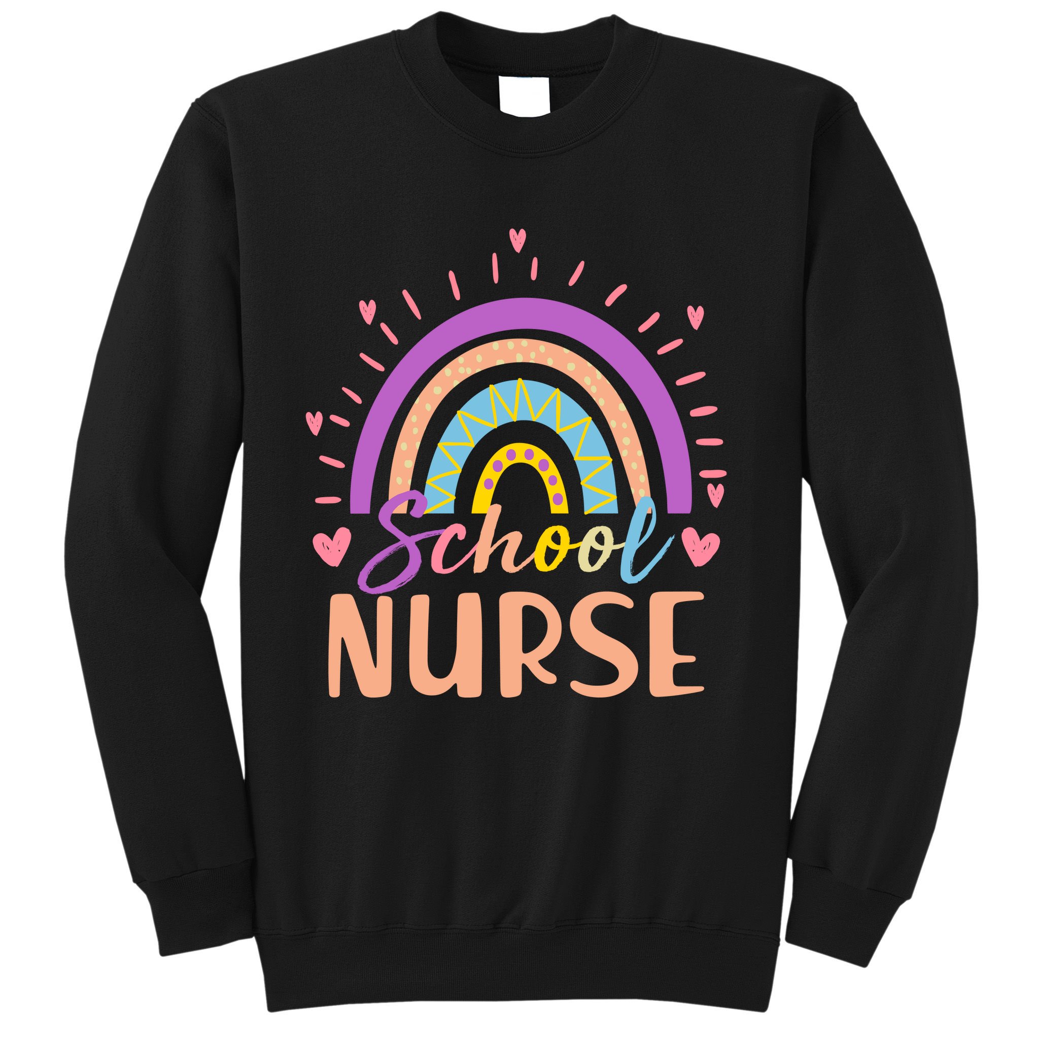 Cute Rainbow School Nurse Sweatshirt