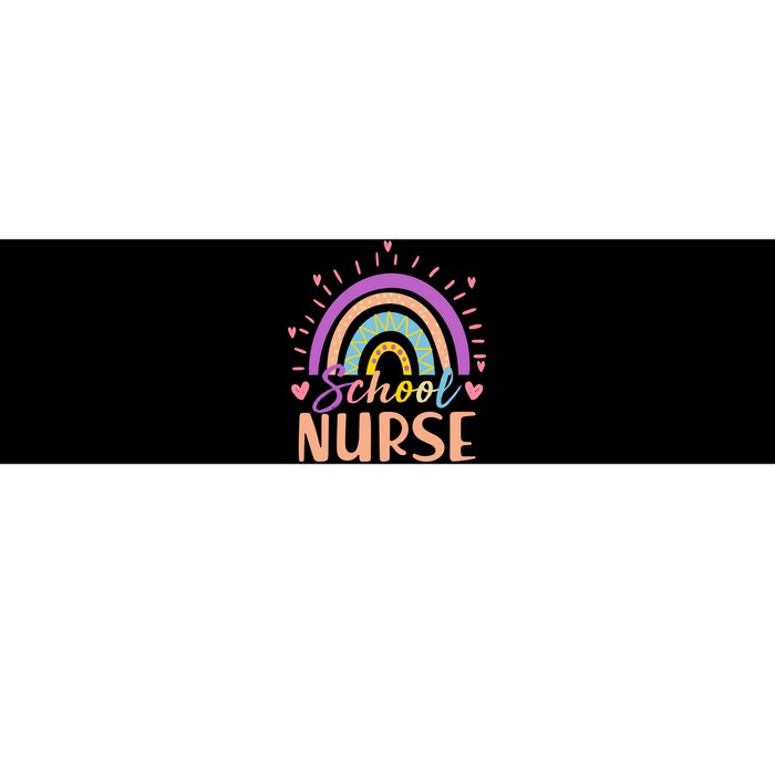 Cute Rainbow School Nurse Bumper Sticker