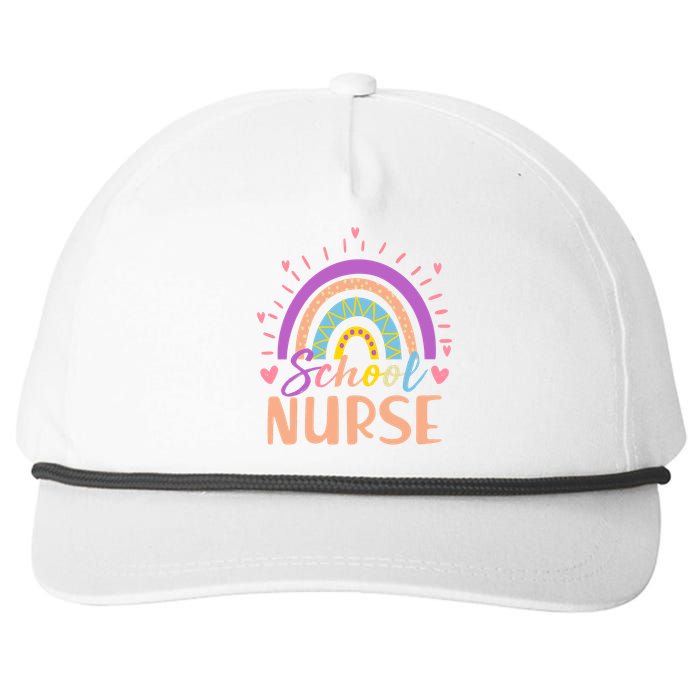 Cute Rainbow School Nurse Snapback Five-Panel Rope Hat