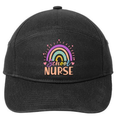 Cute Rainbow School Nurse 7-Panel Snapback Hat